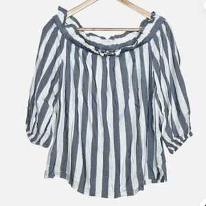 Banana Republic Off-Shoulder Striped Blouse